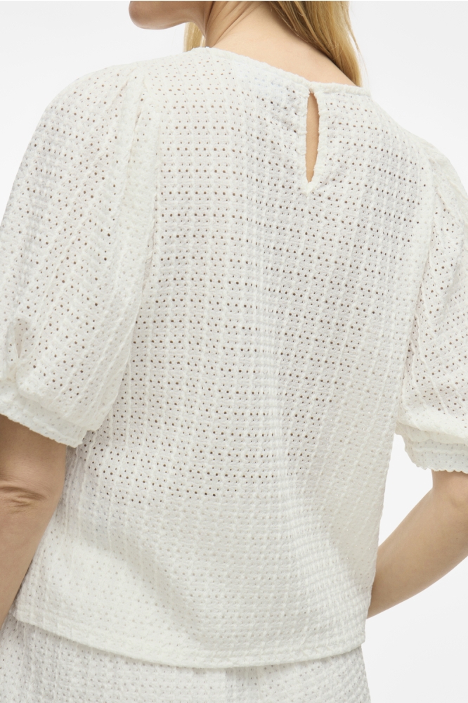 VIMINERA O-NECK 2/4 TOP/TES 14106721 SNOW WHITE